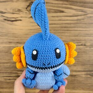 Handmade Amigurumi Crochet Pokemon Mudkip Plushie